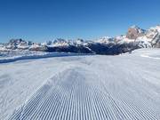 Perfect slope grooming in Cortina d'Ampezzo