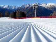 Freshly groomed slope