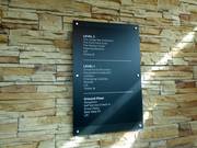 Signage at the entrance to the ski hall