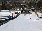 Conveyor belt at the valley station of the gondola lift