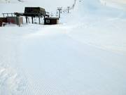 Groomed slope in the Bláfjöll ski area