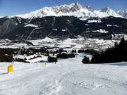 FIS slope Fugna with a view towards Savognin