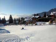 Free toboggan run in Villars with its own conveyor belt