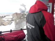Friendly staff during the ascent with the Aerial Tram