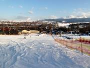 Easy practice slopes in the valley area