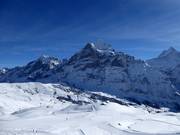 View over the ski resort of First including the Wetterhorn