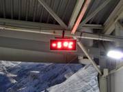 Temperature display in the indoor ski hall