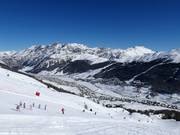 View from Carosello 3000 over Livigno and Mottolino