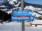 Slope signposting in the ski resort of Sudelfeld
