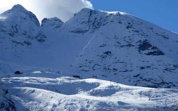 Highest base station in the Val di Fassa (Fassa Valley/Fassatal) – ski resort Passo Fedaia – Pian dei Fiacconi (Marmolada)