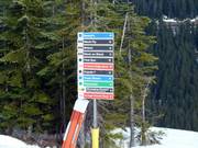 Slope signage in the Cypress Mountain ski area