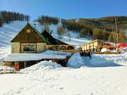 Le Farban at the valley station of the Blainon chairlift