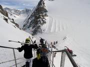 Descent from the mountain station to the slopes