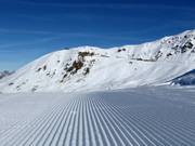 Perfectly groomed slope on the Jakobshorn