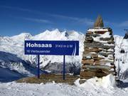 Hohsaas mountain station with a view of 18 four-thousand-metre peaks