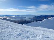 Off-piste terrain with views of Lake Wanaka