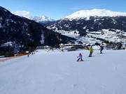 Beginner slope at the valley station at the Wiesenlift