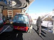 The staff is present at the gondola lift.