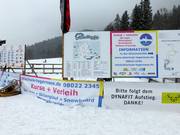 Information board at the ski resort