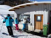 Well-maintained ticket area at the Moosalp-Express