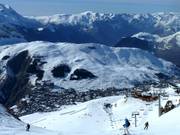 The La Vallée Blanche sector west of the village