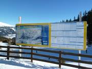 Information board with price lists