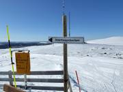 Slope signposting in the ski resort of Dundret Lapland