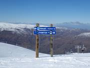 Slope signage in the Cardrona ski area
