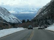 Little Cottonwood Canyon with the Salt Lake City area in the background