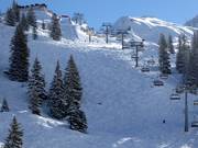 Steep slopes at the Nova chairlift