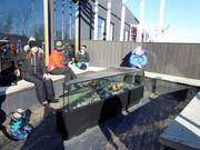 By the open fire at Chalet du Lac