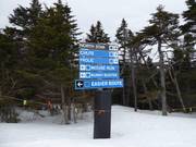 Slope signposting in the ski resort of Killington