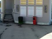 Trash cans at the valley station