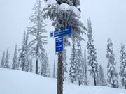 Slope signage in the Whitewater ski area