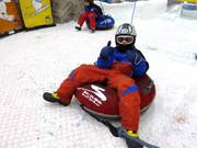 With the tire through the ski hall