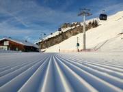 Freshly groomed slope in the Loser ski area