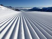 Freshly groomed slope in the Schwemmalm ski area