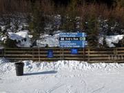 Slope signage in the Mt. Norquay ski area