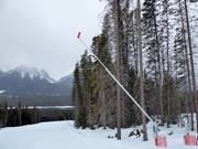 Snowmaking with snow lances in the Lake Louise ski area