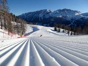 Freshly groomed slope