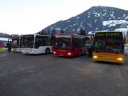 Ski buses at the Kaltenbach valley station