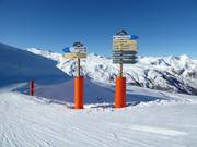 Slope signage in the Les 3 Vallées ski area