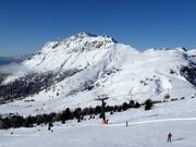 View of the slopes in the Alpe Lusia ski area