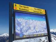 Slope map with signposting in the Serfaus-Fiss-Ladis ski area