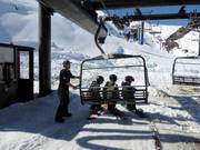 Assistance is provided when boarding the chairlift.