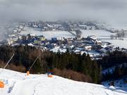 View of the accommodations at the valley station of the Spieljochbahn