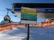 Slope signage in the Dachstein West ski region