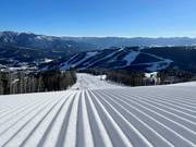 Perfectly groomed slope at Big Sky Resort