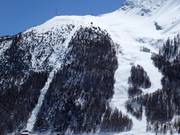 View of the difficult slope Galen at Plattjen