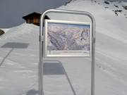 Panorama board at the highest point in the ski area